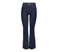 ONLY Women's Onlwauw Hw Flared Rinse DNM Gua030 Noos Trouser, Dark Blue Denim, M