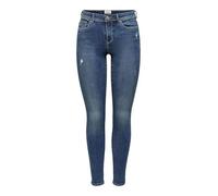 ONLY Women's Onlwauw Life Mid Skinny Fit Jeans, Medium Blue Denim, XL / 32L | Skinny fit, casual, at max. Wash at 40 °C