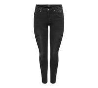 ONLY Female Skinny Jeans ONLWauw Mid Skinny Fit Jeans, Washed Black, 8L UK/XL