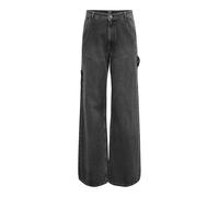 ONLY Women's Onlwest Hw Carpenter Wide DNM Dot Jeans, Washed Black, 29W x 32L