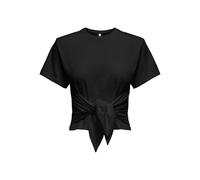 ONLY Women's Onlwill Life S/S Tie Top JRS, Black, L
