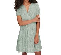 ONLY Women's ONLZALLY Life S/S THEA Dress NOOS PTM, Chinois Green/AOP:White Leafs, XL