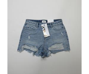 ONLY Womens Pacy High Waist Denim Shorts Size S Light Blue Distressed Frayed Hem
