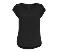 ONLY Women's Plain Short Sleeve Top Basic Round Neck Blouse T-Shirt Top Shirt Top ONLVIC, Colours:Black, Size:44