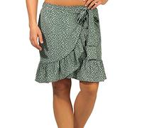 ONLY Womens Print Wrap Skirt Chinois Green S