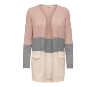 ONLY Women's Queen L/S Long Knt Noos Cardigan Sweater, Multi-coloured (Misty Rose Stripes: W. Mgm/Cloud Pink Melange), S UK