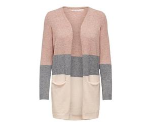 ONLY Women's Queen L/S Long Knt Noos Cardigan Sweater, Multi-coloured (Misty Rose Stripes: W. Mgm/Cloud Pink Melange), S UK