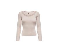 Only Womens Ribbed Knit Jumper ONLNEW JULIA LS - Beige - Size Small