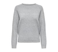 ONLY Womens Rica Long Sleeve Knit Top Light Grey Melange L