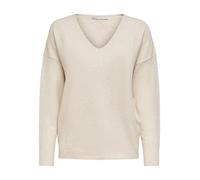ONLY Womens Rica Long Sleeve V Knit Top Birch XL