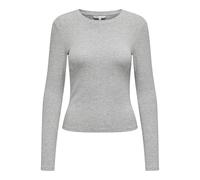 ONLY Womens Riley Long Sleeve Top Light Grey Melange M