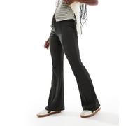 Only Womens Sally high waist ribbed flared trousers in dark khaki - Green - Size X-Small