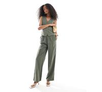 Only Womens tailored twill pull on trousers co-ord in khaki - Size Large
