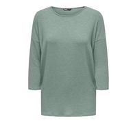 ONLY Women's Thin Knit Sweater 3/4 Sleeve Round Neck Knitted Essential Stretch Jumper ONLGLAMOUR, Colours:Green, Size:XS