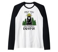 Only You Can Prevent Drama Llama Funny Llama Raglan Baseball Tee