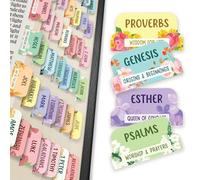 Only Zest Bible Tabs for Women, Large Print Bible Index Tabs for Study Bible, Premium Floral Tab with Soul Nourishing Book Summaries, Laminated Easy-to-Read Label, Christian Gift for Church