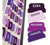 Only Zest Purple Bible Tabs, 90 Large Print Bible Index Tabs for Study Bible, Laminated Easy-to-Read Label, Christian Gift for Women, Men, Kids