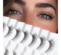 Onlyall Fluffy Natural Lashes Wispy Natural Look False Eye Lash Flared Eyelash False Soft Fluffy Fake Lashes 7 Pairs DK53