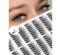 Onlyall Individual Lashes Cluster Natural Lash Extension Fluffy Mink False Cluster Eyelash Wispy DIY Eyelashes 126 Pcs (13-17MM Pre-styled-7Pair) N05