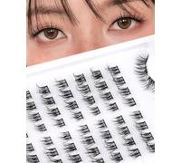 Onlyall Pre-Mapped Cluster Lashes 64 Pcs - Ready-to-Apply Natural Style, 8-13mm Faux Mink Individual Eyelashes for Quick DIY