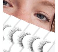 Onlyall Short Lashes Natural Look Wispy False Eyelashes Asian Flared Eyelash Small Fake Eye Lash Soft Fluffy 7 Pairs DK14