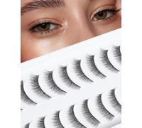 Onlyall Short Lashes Natural Looking False Eyelashes Thin Band Fake Eyelash Reusable C Curl Wispy Eye Lash Pack 10 Pairs D-M05