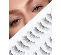Onlyall Wispy Lashes Natural Cateye Look False Eyelashes Gradual Fake Eyelash Thin Band Eye Lash Fake 10Pairs D-M08
