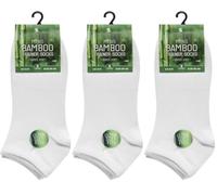 OnlyBee 3 Pairs of Mens Adults Healthy Bamboo Trainer Liners Ankle Socks UK Size 6-11 White or Black Jogging Running Sports (UK, Numeric, 6, 11, Regular, Regular, White)