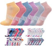 OnlyBee 6 Pair Pack of Ladies Cotton Trainer Socks - Soft Low Cut Ankle Socks in Assorted Colours, UK Size 4-8 (UK, Numeric, 4, 8, Regular, Regular, Design F)