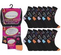 OnlyBee 6 Pairs of Ladies Non Binding Diabetic Soft Loose Top Socks