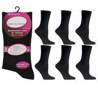 OnlyBee 6 Pairs of Womens Non Binding Diabetic Soft Loose Top Black Socks