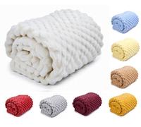 OnlyBee Baby Waffle Blanket 75 x 100 cm - Soft & Breathable Cellular Cot Blanket - Lightweight Baby Blanket for Newborns, Prams & Moses Baskets (White)
