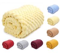 OnlyBee Baby Waffle Blanket 75 x 100 cm - Soft & Breathable Cellular Cot Blanket - Lightweight Baby Blanket for Newborns, Prams & Moses Baskets (Lemon)