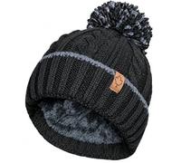 OnlyBee Mens Warm Winter Chunky Ski Bobble Pompom Hat with Cosy Thermal Teddy Fleece Lined