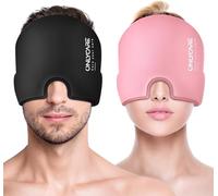 ONLYCARE Migraine Relief Cap, Upgraded Odorless Headache Relief Cap, 360° Gel Surround Ice Pack Mask for Migraine, Sinus, Stress, Frontal Headaches (2 PCS)
