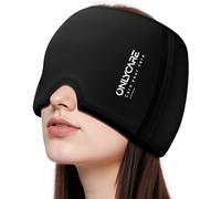 ONLYCARE® Migraine Relief Cap, Upgraded Odorless Headache Relief Cap, 360° Gel Surround Ice Pack Mask for Migraine, Sinus, Stress, Frontal Headaches (Black)