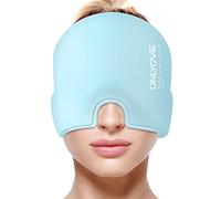 ONLYCARE Migraine Relief Cap, Upgraded Odorless Migraine Ice Head Wrap, Headache Relief Hat for Migraine, Light Blue