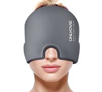 ONLYCARE Migraine Relief Cap, Upgraded Odorless Migraine Ice Head Wrap, Headache Relief Hat for Migraine, Grey