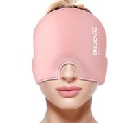 ONLYCARE Migraine Relief Cap, Upgraded Odorless Migraine Ice Head Wrap, Headache Relief Hat for Migraine, Pink