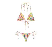 OnlyFans Women's Triangle Bikini Set - Halter Swimsuit with Adjustable Tie Straps, Two-Piece Bathing Suit, Palm Springs, One Size