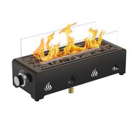 Onlyfire 18 Inch Tabletop Gas Fire Pit, Portable Patio Heater with Lava Rocks & Glass Wind Guard for Patio Backyard Outdoor Restaurant, Bottom Mounted