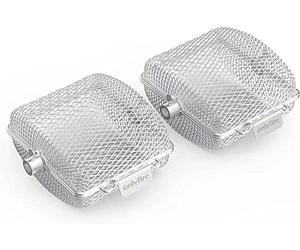Onlyfire 2-Pack Rotisserie Spit Grill Basket Cage,Stainless Steel/Mini Size 17 * 15 * 9cm,Fits most Charcoal and Gas grills