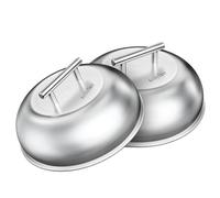 Onlyfire 2 Pcs Cheese Melting Dome, Stainless Steel Burger Cover for Griddle Grill and Outdoor Camping, Round Basting Cover, 23×23×7 cm
