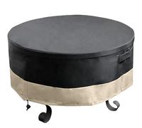 Onlyfire φ76cm Full Coverage Round Fire Pit Cover with Drawstring and Toggle Closure, Black PVC,30" D x 12" H