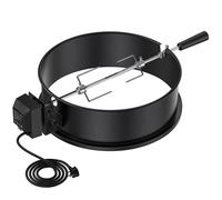 Onlyfire BRK-6009 BBQ Rotisserie Ring Kit Fits Weber 47CM Charcoal Kettle Grill with Electric Motor UK, Black Steel