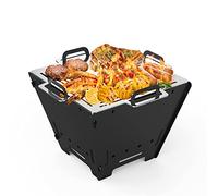 Onlyfire Camping Fire Pit, 2 in 1 Portable Fire Pit with BBQ GrIll & Griddle Multipurpose Wood Fired Burner for Outdoor Garden