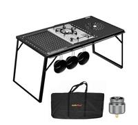 Onlyfire IGT Camping Table Kit with Gas Stove and Carrying Case, Portable Folding Camp Table for RV Trip, Backyard Party, GS337