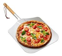 onlyfire Large Aluminum Pizza Peel with Wooden Handle, 12" x 14" | Pizza Paddle for Baking Handmade Pizza, Pizza Shovel for Any Outdoor or Indoor Pizza Grill Oven, Easy Storage