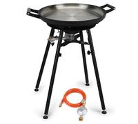 Onlyfire Propane Cooking System Complete Set for Paella, Paellaset Gas Burner Outdoor with 54 cm Paella Pan and Removable Base, DE Gas Regulator, with 4 Legs and Windscreen, for Wok, Grill Plate
