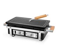Onlyfire Rectangular Ceramic Charcoal Barbecue Grill，Portable Tabletop Grill with Stainless Steel Grate, suitable for outdoor camping and garden